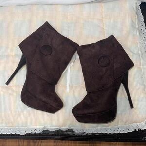Charlotte Russe Dark Brown Heeled Boots